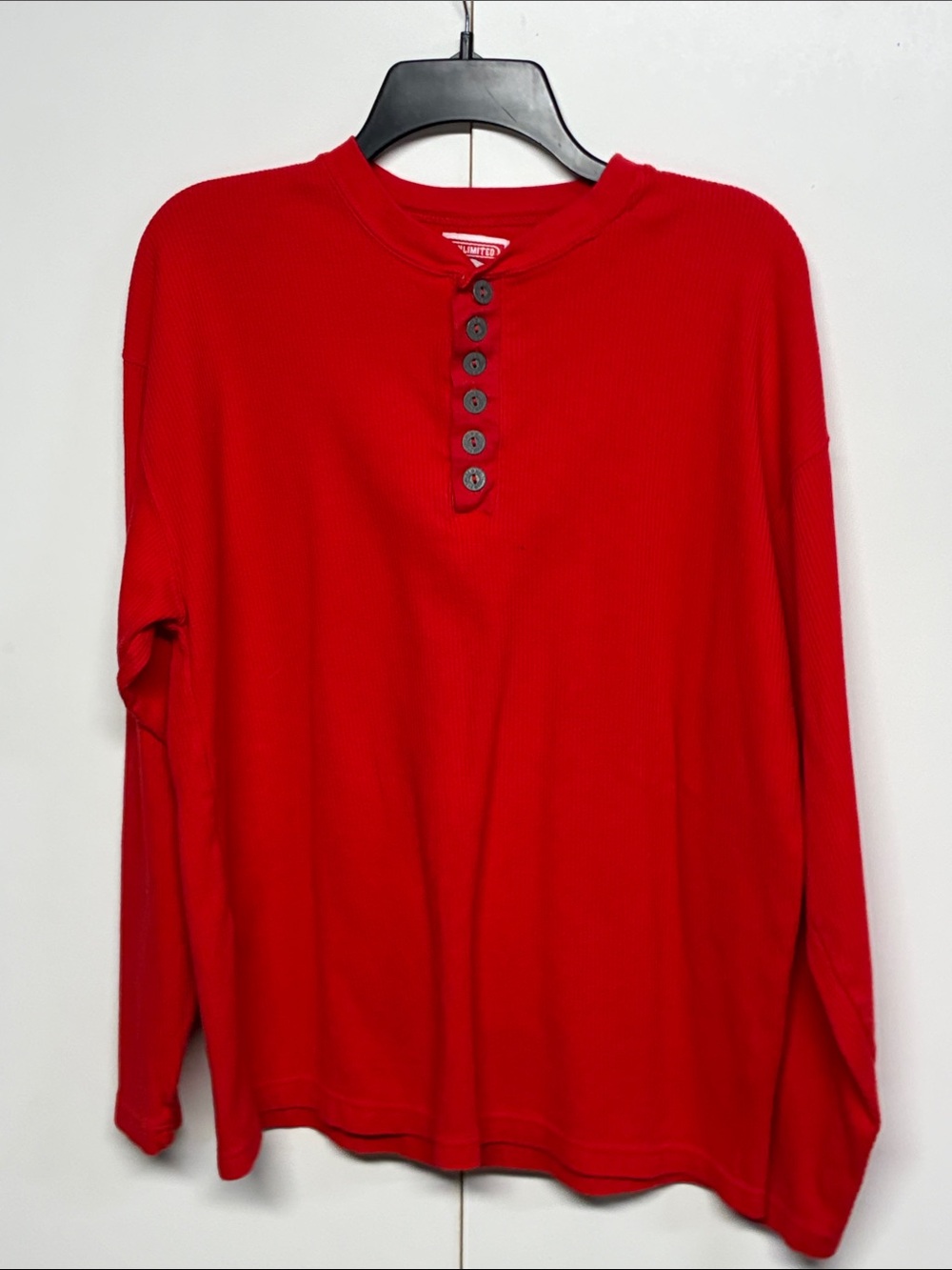 Vintage Marlboro Classics Red Henley Thermal Long Sleeve Shirt Men’s M